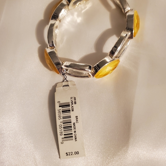 NINE WEST SILVER WITH  GOLD GEM BRACELET NWT - Picture 7 of 9